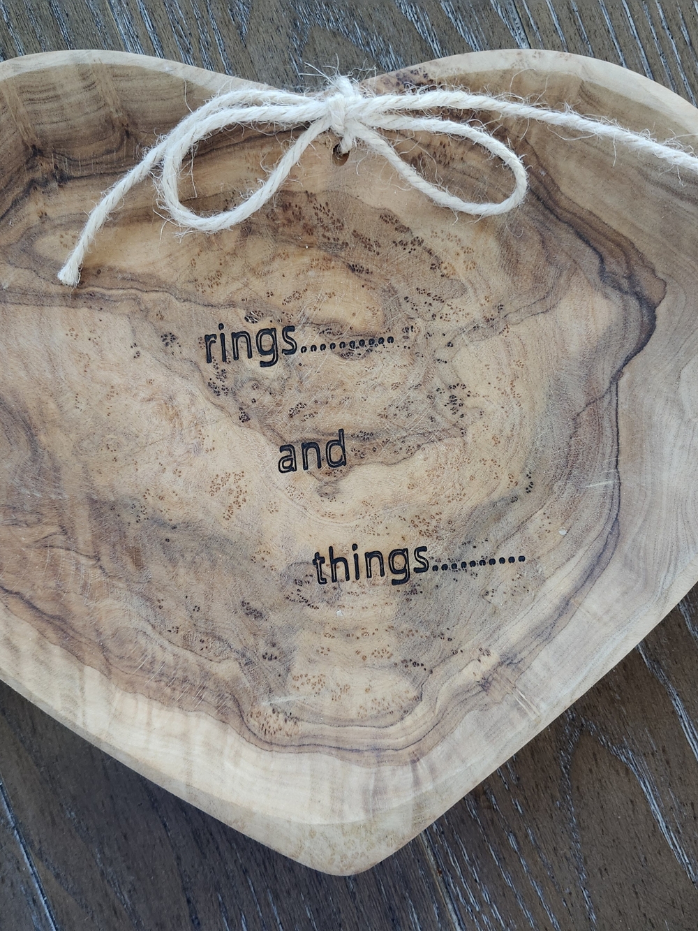 Wood Wood Heart Trinket Tray - Brown